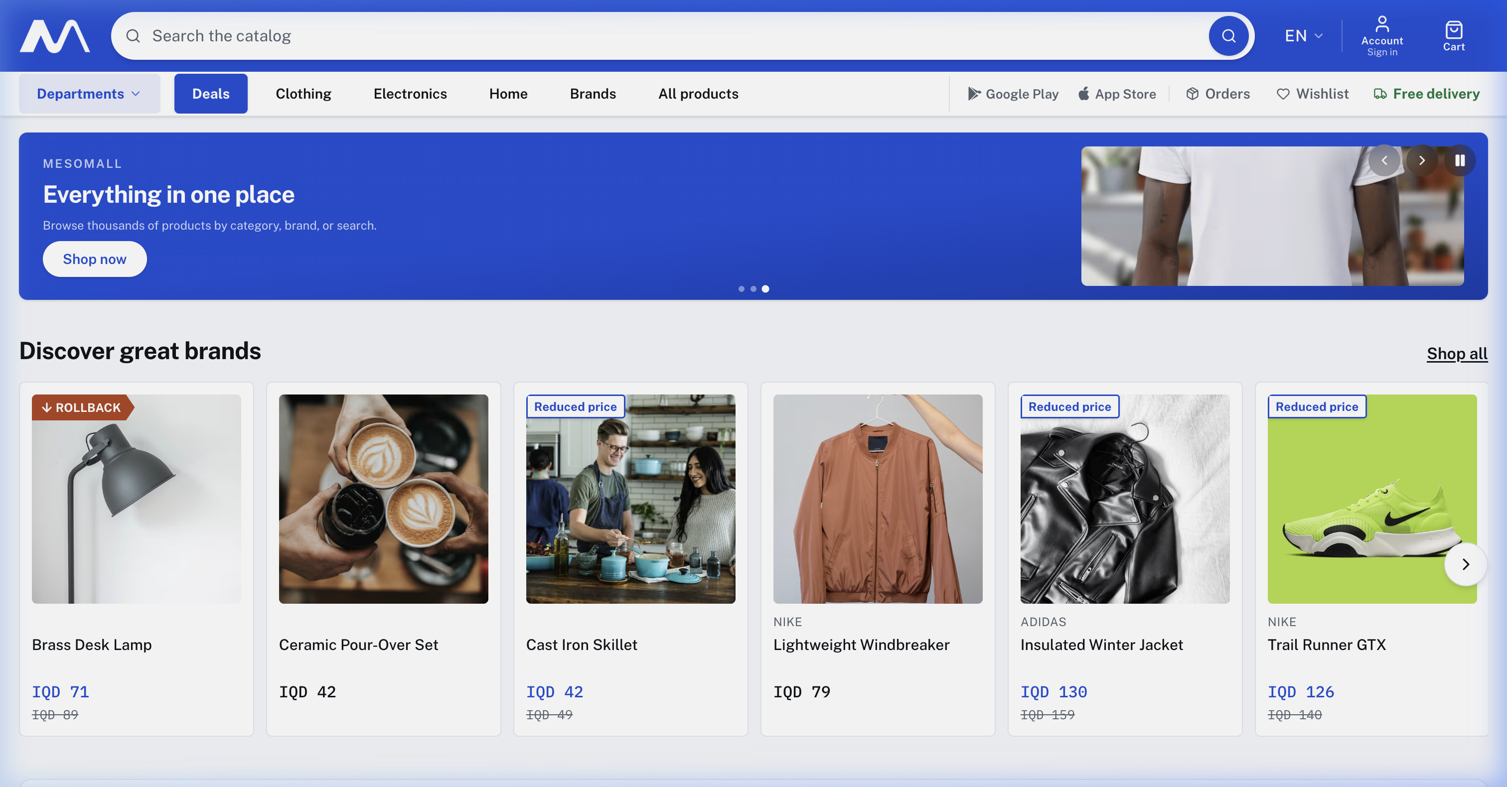 Mesomall custom e-commerce platform and mobile apps by Mesopo